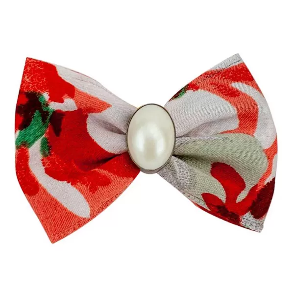 Cheap Fancy Finishes Designer Satin Dog Bows With Oval Bead - 24Ct Bows