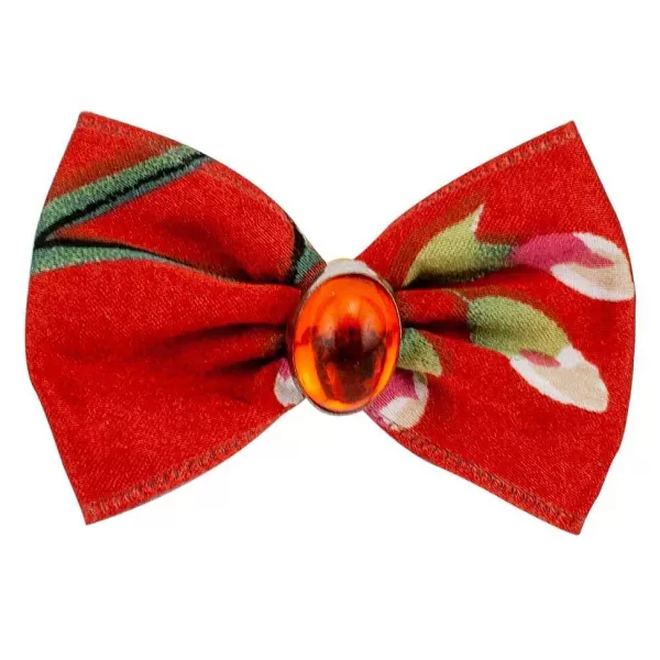 Cheap Fancy Finishes Designer Satin Dog Bows With Oval Bead - 24Ct Bows