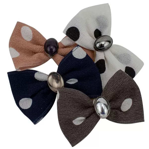 Cheap Fancy Finishes Large Polka Dot & Oval Bead Dog Bows - 24Ct Bows