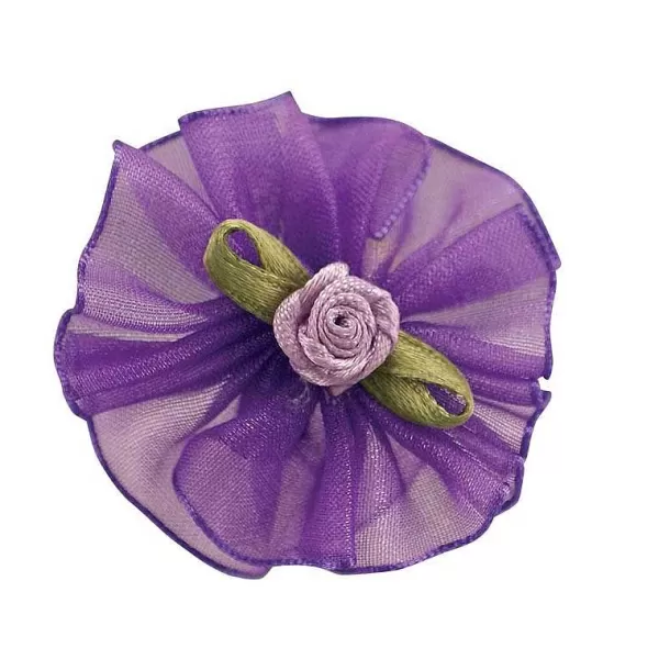 Flash Sale Fancy Finishes Organza Satin Rose Center Dog Bows- 100 Count Bows