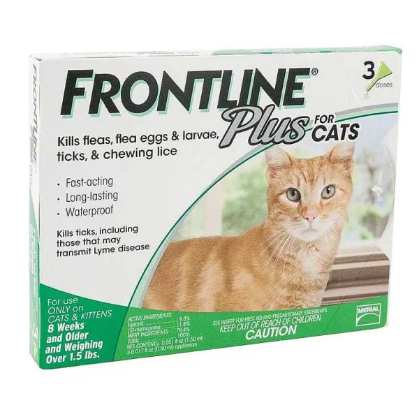 Store Frontline Pus Green Cat 3 Pack Flea Cat 3 Weeks & Older >1.5 Lbs Flea & Tick