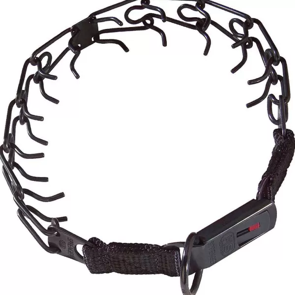 Best Sale Herm Sprenger Ultra-Plus Black Stainless Steel Training Collar With Center-Plate And Assembly Chain Click Lock Training Collars