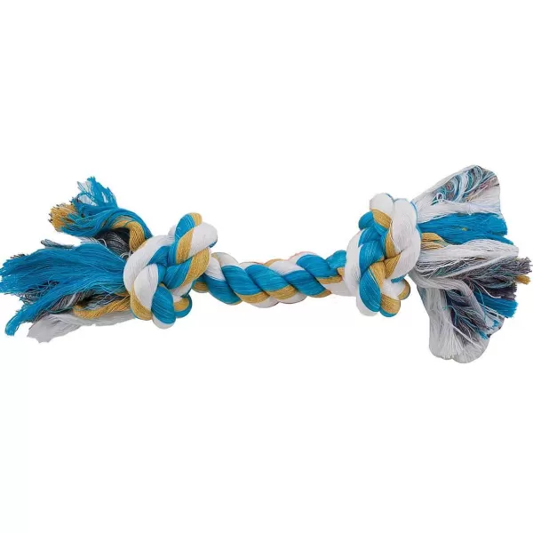 Fashion Mammoth Small 2 Knot Colored Rope Bone 9" Dog Toys