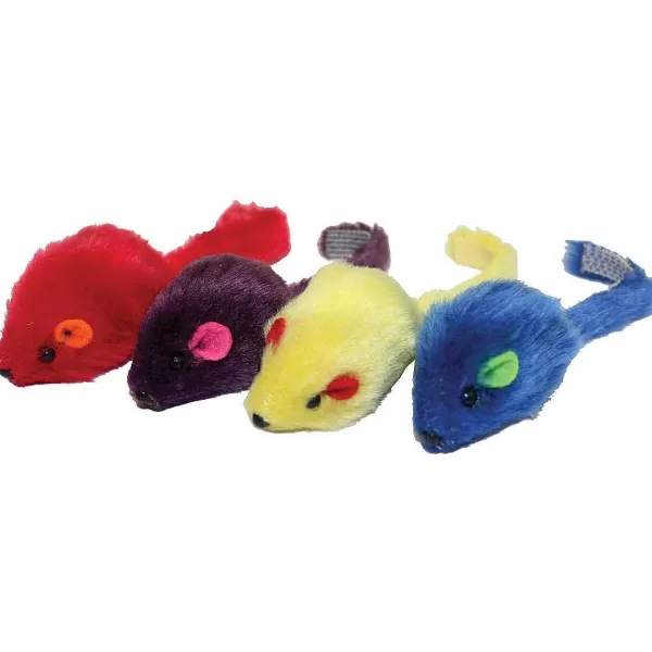 Best Sale Multipet Multicolor Mice 4 Pack Cat Toys & Treats