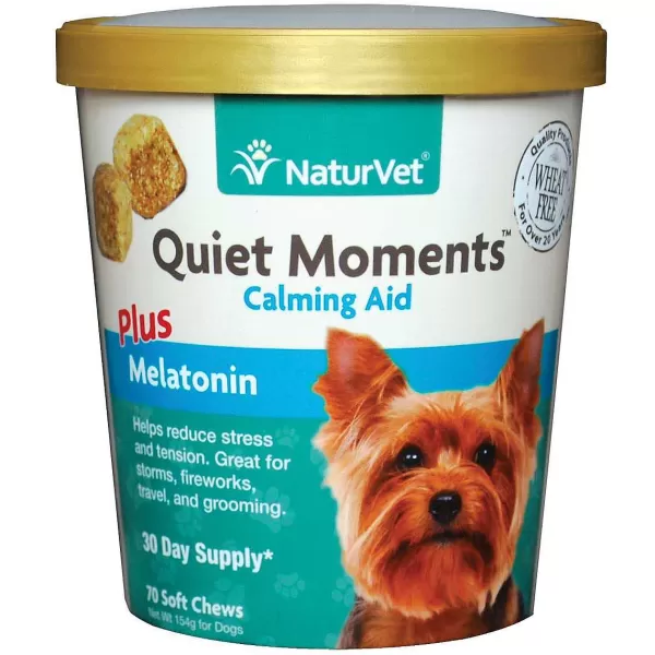 Best Naturvet Quiet Moments Plus Melatonin Soft Chew Cup Dog 70 Count Health Aids