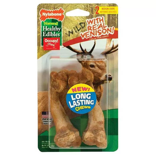 Shop Nylabone Healthy Edibles Wild With Real Meat Venison Medium 2 Count Dog Treats