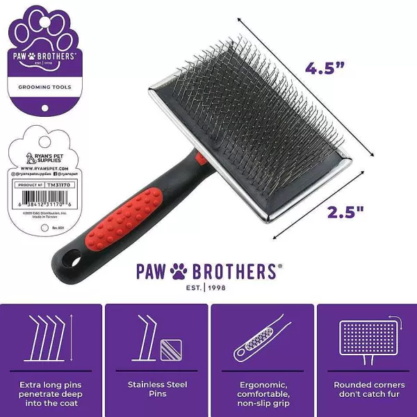 Discount Paw Brothers Hard Extra Long Pin Large Flat Slicker Brush Grooming Tools
