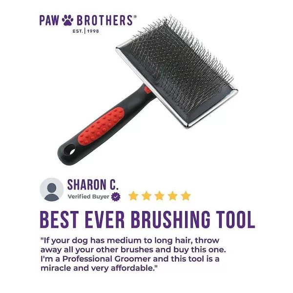 Discount Paw Brothers Hard Extra Long Pin Large Flat Slicker Brush Grooming Tools