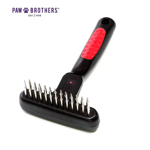 Discount Paw Brothers Magic Spring Undercoat Rake Double Row (13 Long/12 Short) 3.5" Grooming Tools