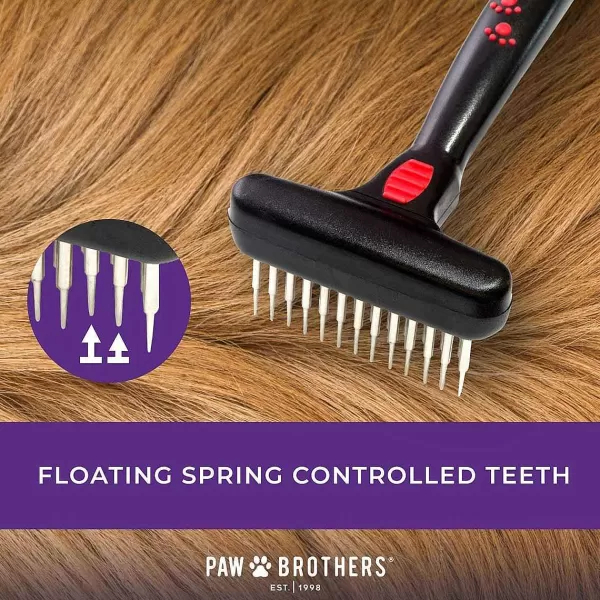 Discount Paw Brothers Magic Spring Undercoat Rake Double Row (13 Long/12 Short) 3.5" Grooming Tools