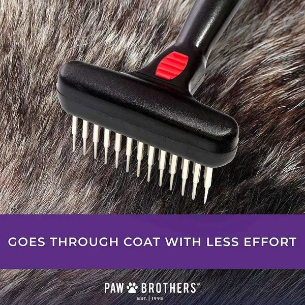 Discount Paw Brothers Magic Spring Undercoat Rake Double Row (13 Long/12 Short) 3.5" Grooming Tools