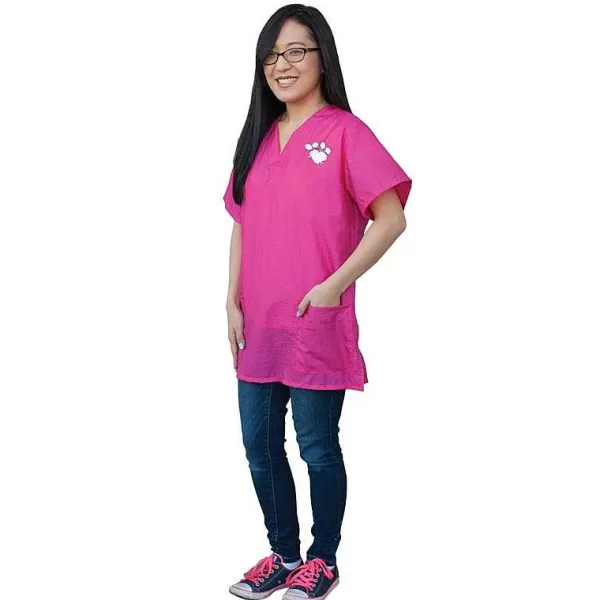 Sale Paw Brothers Scrub Top With White Paw Heart Print S-Xl Apparel