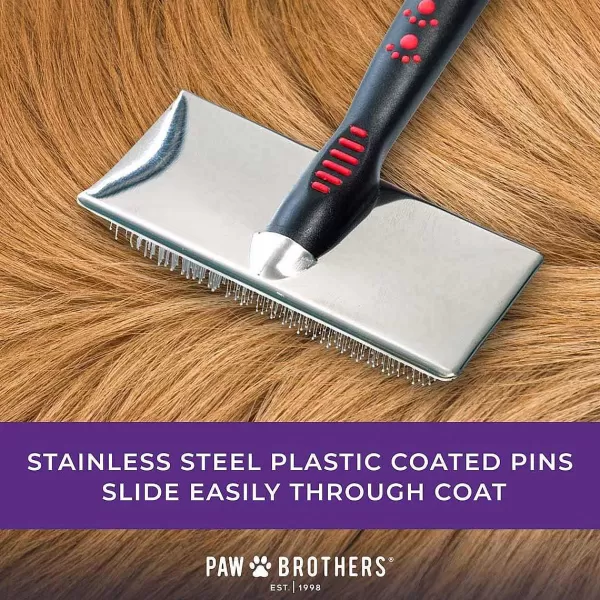 Best Sale Paw Brothers Soft Pin Flat Slicker With Coated Pin Tips - Large Grooming Tools