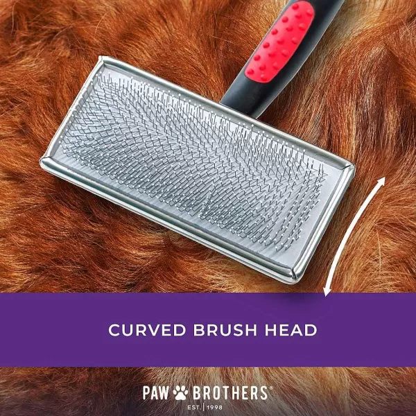 Best Sale Paw Brothers Soft Pin Flat Slicker With Coated Pin Tips - Large Grooming Tools