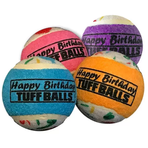 Best Petsport Happy Birthday Tuff Balls - Multiple Sizes Dog Toys