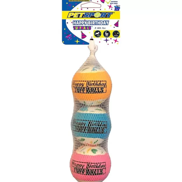 Best Petsport Happy Birthday Tuff Balls - Multiple Sizes Dog Toys
