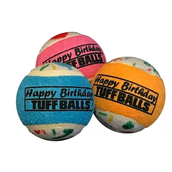 Best Petsport Happy Birthday Tuff Balls - Multiple Sizes Dog Toys