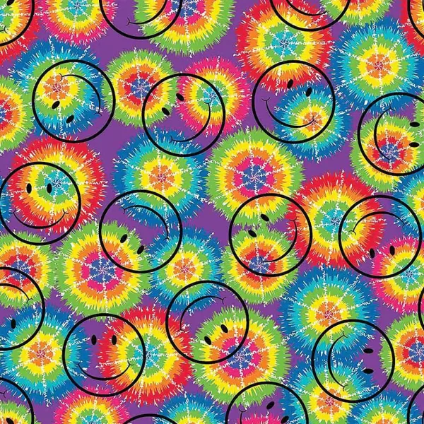 Cheap Smiley Face Retro Dog Bandana - Colorful Poly/Cotton Blend Bandanas