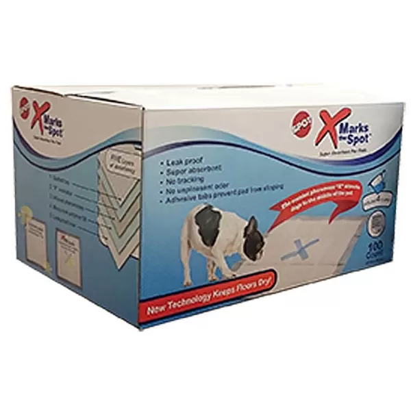 Fashion X Marks The Spot Super Absorbent Pee Pads 100 Count Box House Training & Cleaning